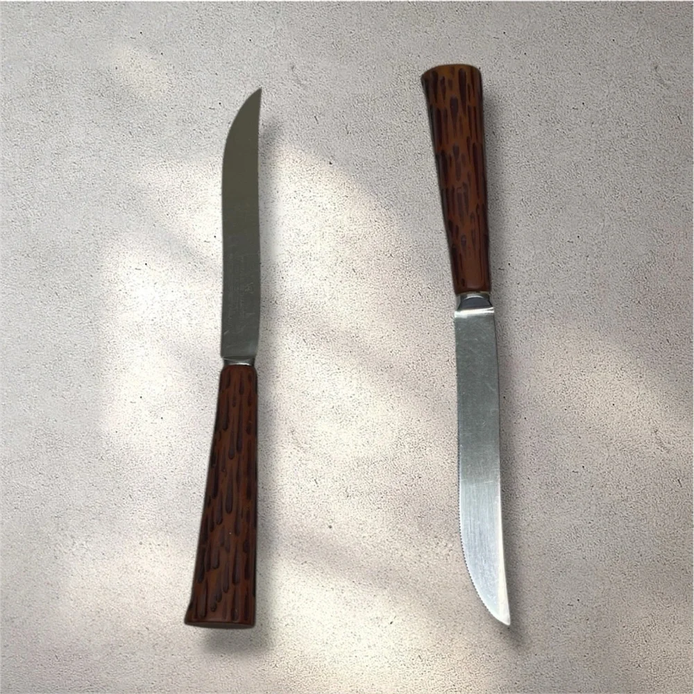 Vintage Westall Richardson Stainless Steel Horn Handle Knives Sheffield England